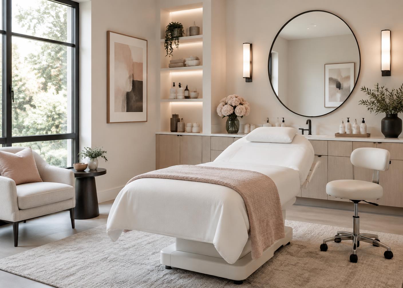 Elegant medical spa treatment room