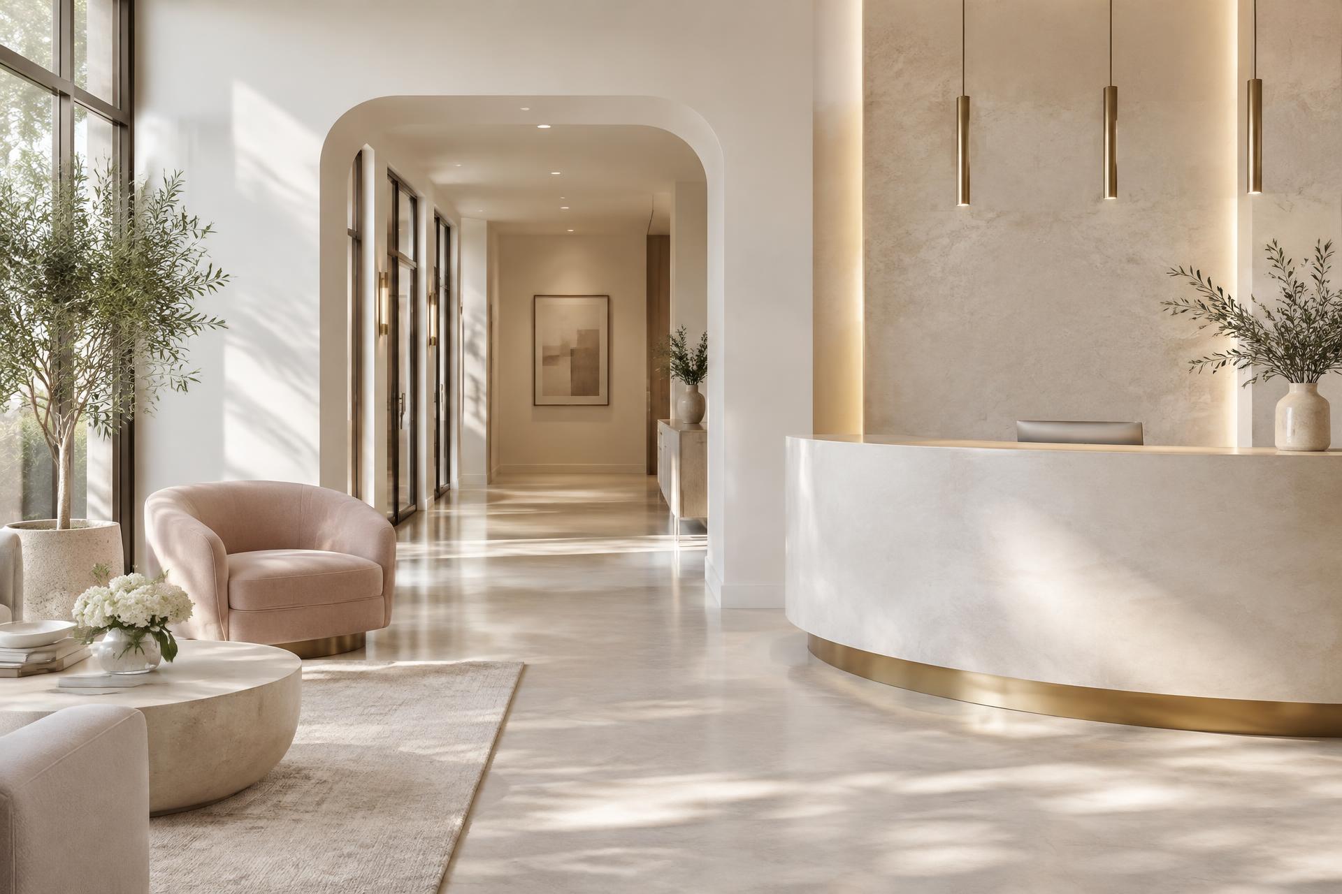 Bright, premium medical spa reception